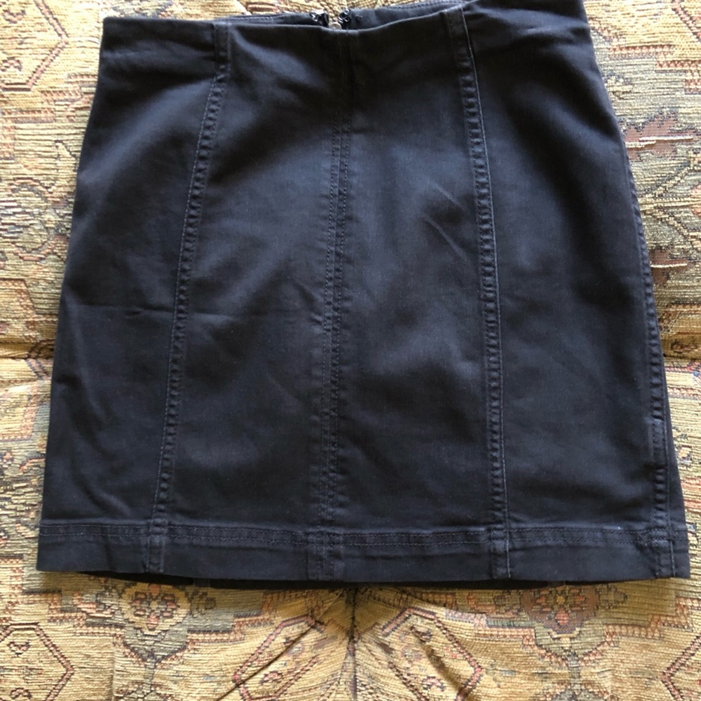 NWOT Free People Mini Skirt Size 0 XS Black Stretch Denim